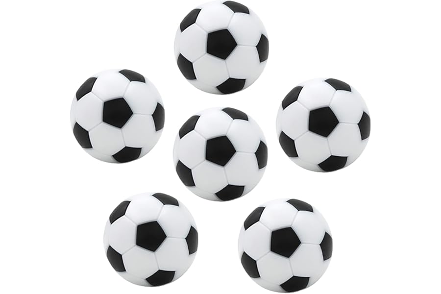 IRYNA Table Soccer Foosballs Replacements 32mm Mini Football Black and White Official Tabletop Soccer Balls Game(6 Pieces)