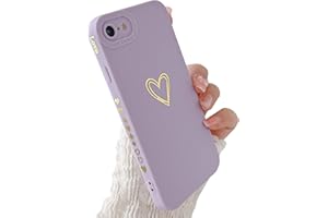 ZTUOK Coque de protection compatible avec iPhone 7/8/SE 2022/2020 - En silicone souple et liquide - Avec petits cœurs - Anti-chocs - Pour iPhone 7/8/SE 2/SE 3 - Violet