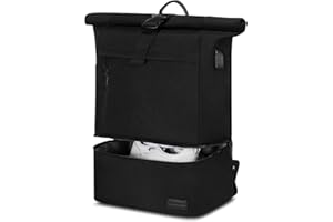 ‎LOVEVOOK LOVEVOOK Rolltop Rucksack Herren Damen, Wasserdicht 17 Zoll Laptoprucksack Reiserucksack mit Schuhfach, Gym Bag Backpack, Sportrucksack für Reisen Schule Schwarz