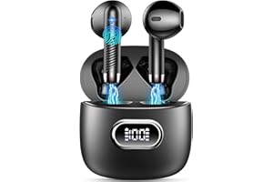 DRSAEC Cuffie Bluetooth, Auricolari Bluetooth 5.4 con 4 Mic, Cuffie Wireless In-ear Bassi Potenti, Ricarica USB-C, Cuffie Senza Fili Cancellazione Rumore, 42H LED Display Cuffiette Bluetooth IP7 Impermeabili
