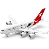 VARDEM 1:270 &Ccedil;ek Bırak Işıklı ve Sesli Metal Kırmızı Yolcu U&ccedil;ağı, Die-Cast Model U&ccedil;ak 3+ Yaş HW-A380
