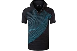 jeansian Men's Short Sleeve Polo T-Shirts Wicking Breathable Running Training Sports Tee Tops LSL195
