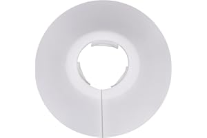 BBTO 12 Pack Plastic Radiator Pipe Covers Pipe Collars for 15 mm Diameter Pipe (White)