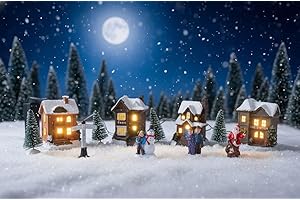 Bambelaa! - ciudad navideña, 11 piezas pueblo de Navidad, escena navideña, 5 luces LED, luz blanca cálida, interior