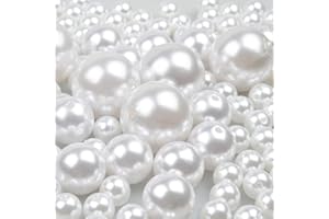 YIXUAN Élégant brillant poli Perle 70 pcs Assorties Plastique Perle de courroie pour vase, les DIY Bijoux Colliers, table Scatter, DE Mariage, fête d'anniversaire, décoration de la maison, plastique (blanc)