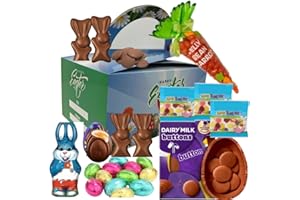 AMAMITRADE Kids Easter Eggs Hamper 2025 - Includes Creme Egg, Freddo Eggs, Smarties, Gummy Sweets & Chocolate Bunny - Easter Egg Hunt Gift Box For Boys and Girls