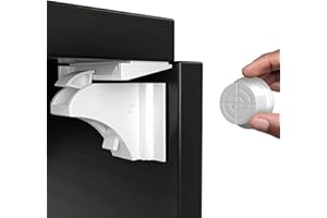 GOVVAY Verrous magnétiques de sécurité pour enfants (8 verrous + 2 clés) magnétiques adhésifs pour armoires et tiroirs, sans outils ni vis