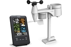 Youshiko YC9465 Weather Station (Official 2026 UK Version) Radio Control Clock (Premium Quality), Professional 5-in-1 Wireless Sensor, Wind speed & direction, Rainfall Temperature, Humidity