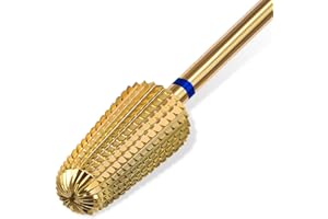 CGBE 5-in-1 Nagelfräser Aufsätze, Wolframkarbid Nagelfräser Bit für Entfernen Acryl Polygel und harte Gel, 3/32 Zoll Gold Fräser Bit für Gelnägel Maniküre Pediküre Werkzeuge