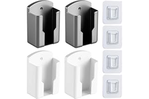 YOUNGSAY 4 Pezzi Porta Telecomando Adesivo da Muro, Nessuna Perforazione Porta Telecomandi da Parete Piccoli, Multifunzione Porta Telecomandi da Muro Parete, Adatto per Case e Ufficio (2 Colori)