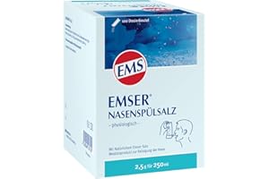 ‎EMSER Emser Nasenspülsalz - Salz für Nasenspülungen zur Reinigung und Pflege der Nase, bei Allergien, trockener Nasenschleimhaut und zur Vorbeugung von Erkältungen - 100 x 2,5 g Beutel