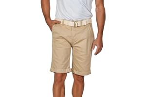 riverso Short Chino RIVHenry pour Homme - Ceinture, Bermuda Short, Court, 98% Coton - Bleu Clair, Bleu foncé, Navy, Rouge, Vert, Orange, Beige, Gris - W30 – W42