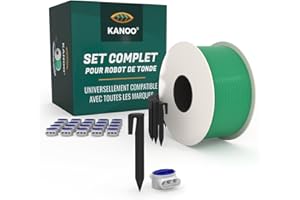 kanoo® Kit d'installation pour Robot Tondeuse avec câble de délimitation de 50m + 100 piquets + 20 connecteurs de câble