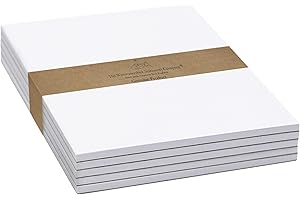The Worcestershire Stationery Company A5 plain note pad, pack of 5 (Plain), Zero plastic packaging, FSC paper