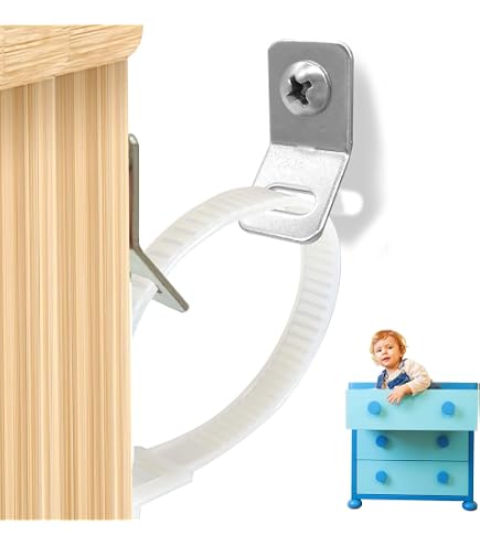 Kit Ancrage Meuble Anti-basculement – 8 Paires – Transparent, Sans Perçage – Pour Armoire, Bibliothèque, étagère