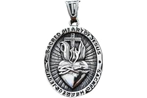 Hokech Mens Acier Inoxydable Sacré-Coeur De Jésus Pendentif Colliers Chaîne Accessoires Bijoux De Mode