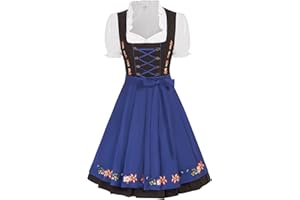 JASAMBAC Costume Dirndl allemand pour femme - 3 pièces - Pour la fête de la bière