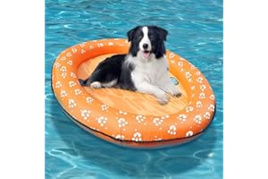 Vercico Inflatable Pool Float for Dogs and Puppies, Large Contemporary Pet Dog Cat Swimming Pool Float Ride on