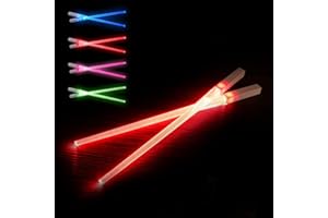 ORIGINAL CUP SithSticks® 2 Bastoncini Luminosi Rossi | Bastoncini Spada Laser a LED | Posate Lavabili e Rutilizzabili per Bambini e Adulti | Cucina Cinese e Giapponese | Idea Regalo | OriginalCorner®