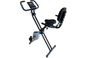 FITNESS DISCOUNT Cyclette X-Bike con schienale COMFORT FD Sport Pieghevole | Cyclette da camera | Fitness per l'allenamento a casa | Pieghevole | Console | Cyclette a resistenza magnetica | Bicicletta pieghevole