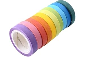 G4GADGET Brillaint Style 10x Rainbow Washi Sticky Paper Masking Adhesive Decorative Tape