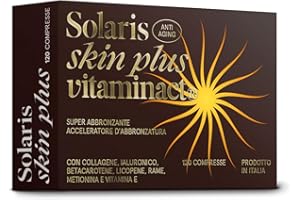 VITAMINACT Integratore Abbronzatura SOLARIS – L'Unico con Collagene e Ialuronico – Alto Dosaggio di Betacarotene Puro - Acceleratore Abbronzatura - Attivatore Abbronzatura - Attivatore Melanina – Scorta 3 mesi.