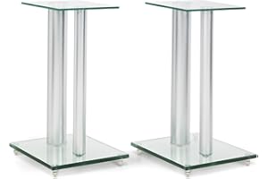 Auna Paire de Supports pour Enceintes Verre & alu <10kg