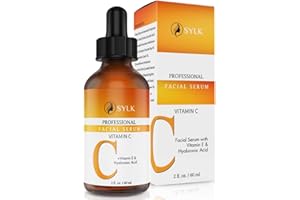 ‎SYLK Vitamin C Serum Gesicht mit Hyaluron für Microneedling Hochdosiert + Hyaluronsäure + Vitamin E | Pickelmale & Pigmentflecken Entferner Gesicht | Brightening Face Serum | Dermaroller Serum | 60 ml