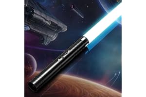 Airmsa Sabre Laser pour Enfants, Sabre Laser RGB 15 Couleurs, Sabre Laser Rechargeable USB avec Effets sonores FX, Jouets Sabre Laser pour Enfants, Halloween, Jeu de rôle Guerrier Galactique (1 PC)