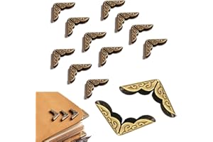 SDFAA 100 Piezas Esquina de Libro Vintage, Protectores Esquina de Libro de Metal, Esquina Protectora de Álbumes de Fotos de Bronce Decorativos de Metal Vintage, para Álbumes de Fotos, Libros, Menús