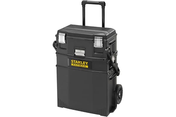 FatMax Stanley FatMax Mobil arbetsstation (54,9 x 73,3 x 41,3 cm, tunga lasthjul, automatiskt säkerhetslås, infällbart teleskophandtag, sidohandtag) 1–94–210