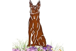 ‎TERMA Terma Stahldesign Edelrost Hund Gartenstecker Malinois, Handmade Germany, tolle gartendeko aus Rost-Metall, deko rostoptik, Rostfiguren Tiere, rostfiguren Garten, Rostdeko