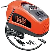 BLACK+DECKER Compresor de Aire Inflador con Cable, Potencia 160 PSI, Alimentación eléctrica 230V o corriente de coche CC 12V,