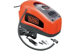 BLACK+DECKER, Wielofunkcyjny kompresor sprężarka, pompka 12V i 230V, 11 Bar, ASI300