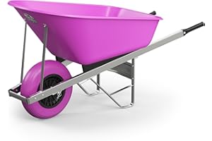 Agri Barrow Wheel Barrow 120 Litre Plastic Wheelbarrow with Puncture Proof Tires, Pink - Ideal for Equestrians, Gardeners, Yard & Garden Maintainers, Farmers, Stable Workers, Allotment Owners