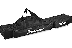 ‎DOORSLAY doorslay 3 Schicht Angeltasche Rutentasche, Faltender Angelrute Tasche, Angelrute Werkzeuge Aufbewahrungstasche, Tragbare Angelgerät Tasche 90/120/150 (optional)