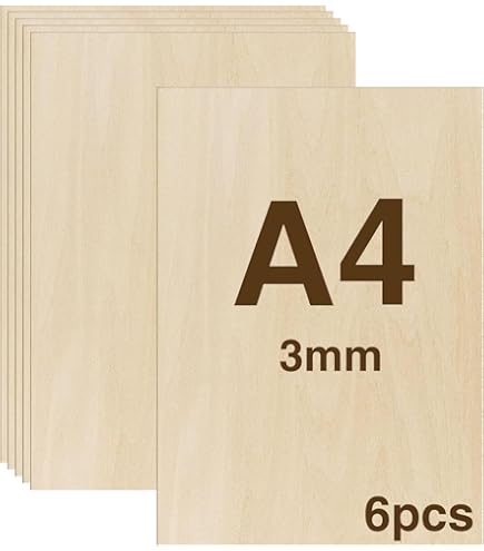 5 Planchas De Madera Contrachapada De Abedul, 4mm De Grosor, Tamaño A4 (210x297mm) - Ideal Para Manualidades, Maquetas, Bricolaje Y Decoración