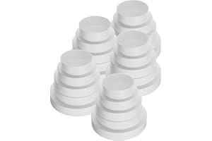 Vent Systems Riduttore in linea per condotti in plastica da 80 100 120 125 150 mm - Connettore - Adattatore universale - Riduttore tubo flessibile HVAC PVC ABS plastica 80-150 mm - Confezione da 5