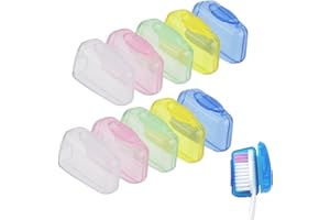 ILLUVA Lot de 10 Protege Brosse a Dent Portable, Étui de Brosse à Dents, Etuis de Protection pour Tête de Brosse à Dents pour Famille