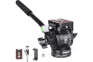 INNOREL F20 Fluid Head, Compact & Portable Tripod Pan Tilting Head with 360°Rotation & Multi-Angle Tilting, Compatible with DSLR, Mirrorless, Compact Video Cameras & Phones, Max Load 11lb/5kg, Black