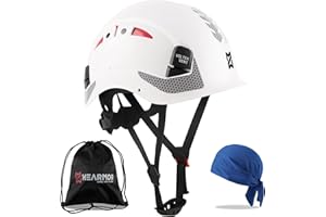‎HEARMOR HEARMOR Baustellenschutzhelm, EN397-zertifizierter, Verstellbarer ABS-Schutzhelm mit 6-Punkt-Ratschensystem, inkl. Kühlungsfutter und Tragetasche - für alle Arbeitsplätze geeignet