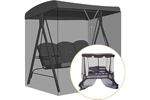 AMZCOM Hollywoodschaukel Moskitonetz, Outdoor Gartenschaukel Moskitonetz Schwingstuhl Moskitonetz, Mobiler Camping Moskitonetz mitReißverschluss, Moskitonetz für Gartenpavillon