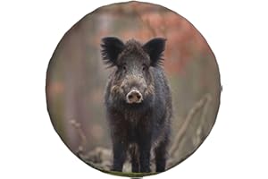 NIBABAEU Housse de roue de rechange pour roue de voiture, imprimé sanglier, imperméable à l'eau et à la poussière, sac de pneu de 40,6 cm