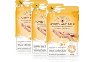 IFUDOIT 3 Pairs Hand Moisturizing Gloves Mask,Hand Skin Repair Renew Mask for Dry, Aging, Cracked Hands Intense Skin Nutrition Hand Cream Mask with Collagen, Vitamins, Natural Plant Extracts