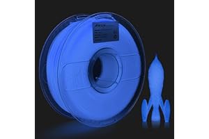 AMOLEN Filamento PLA 1.75mm Glow in the Dark Blu 1KG, Effetto Luminoso Sorprendente, Filamento Stampante 3D PLA Fluorescente Blu