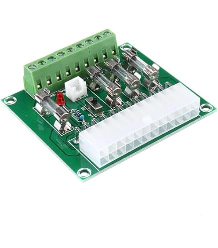 Modulo Adattatore ATX 24/20 Pin Per Alimentatore PC – Con Pulsante ON/OFF, Morsettiera 24A E Led Di Stato