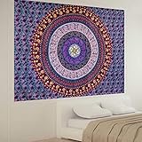 XHBHP Indien Bohème Mandala Tapisserie Tenture Murale Plage De Sable Jeter Tapis Couverture Camping Tente Voyage Yoga Matelas Mandala Tapisserie
