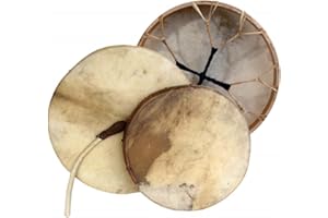 Terré Schamanentrommel Ø 40 cm Rahmentrommel Mehrschichtiger Holzrahmen Rund Ziegenhaut Shaman Drum inklusive Stick
