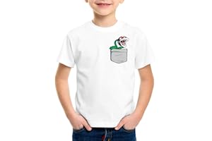 style3 Plante Piranha Poche T-Shirt pour Enfants Pocket Mario Switch Snes