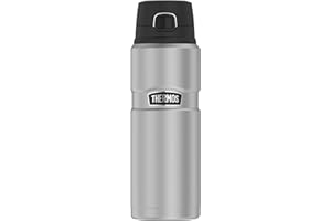 Thermos Stainless King Bottle 0,70 l, matowa butelka termiczna ze stali nierdzewnej, z pokrywką Safe Flow Lid, 15 h gorąca/zimna przez 24 h, butelka na wodę, butelka na napoje, nadaje się do mycia w